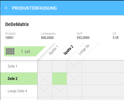 Produktauswahl
